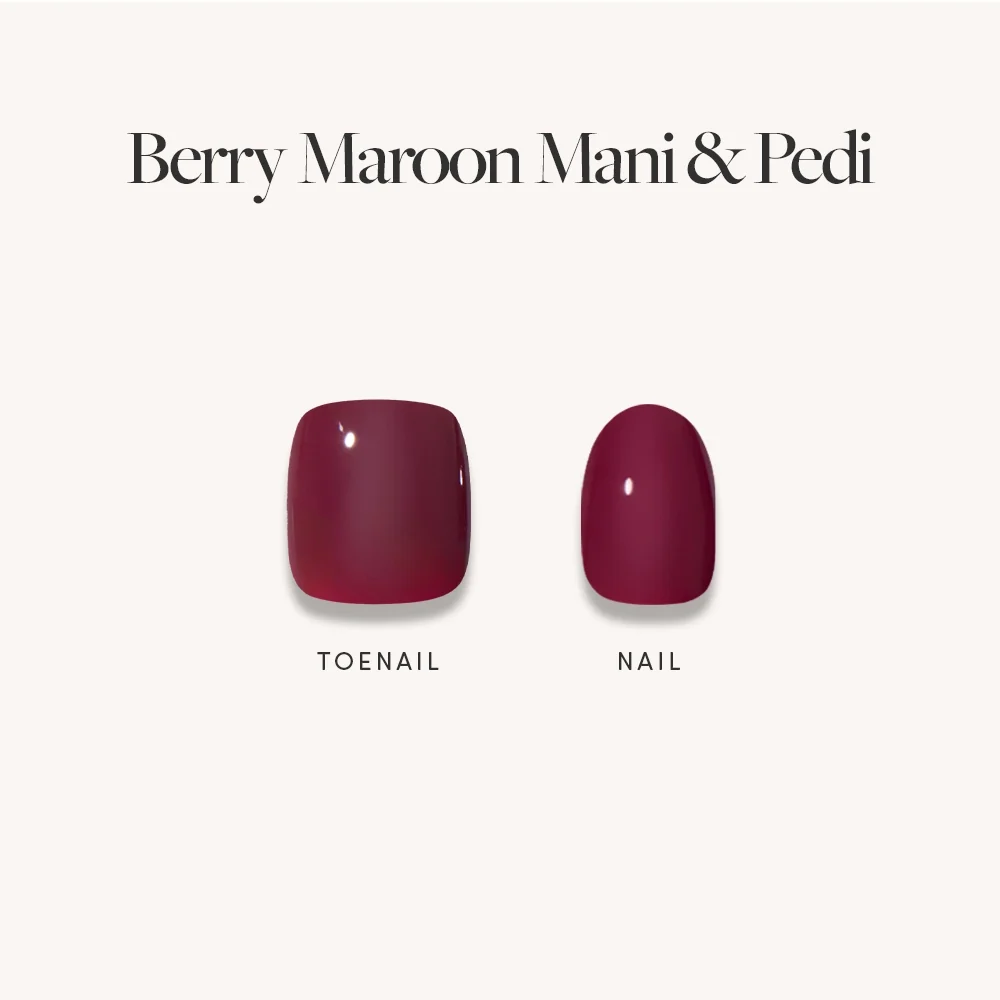 Glossy Dark Maroon Mani & Pedi Bundles